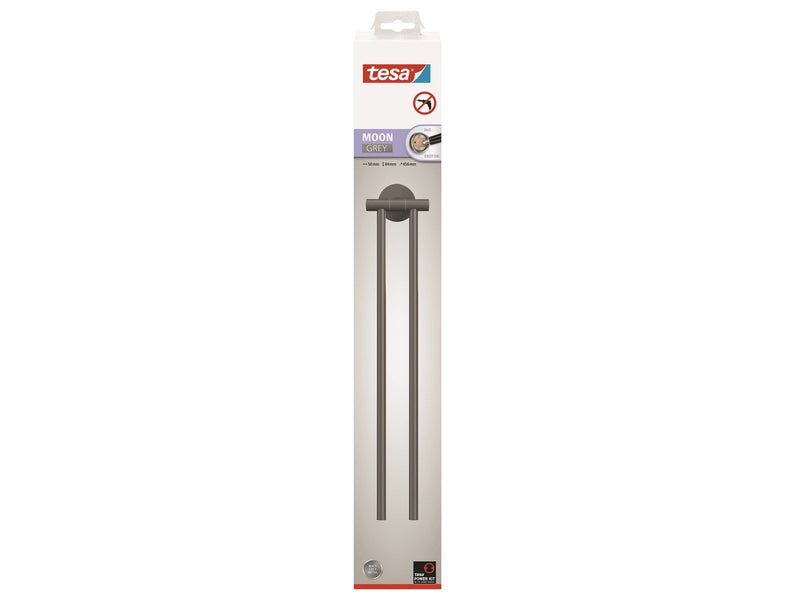 tesa Moon Grey two-armed towel holder self-adhesive