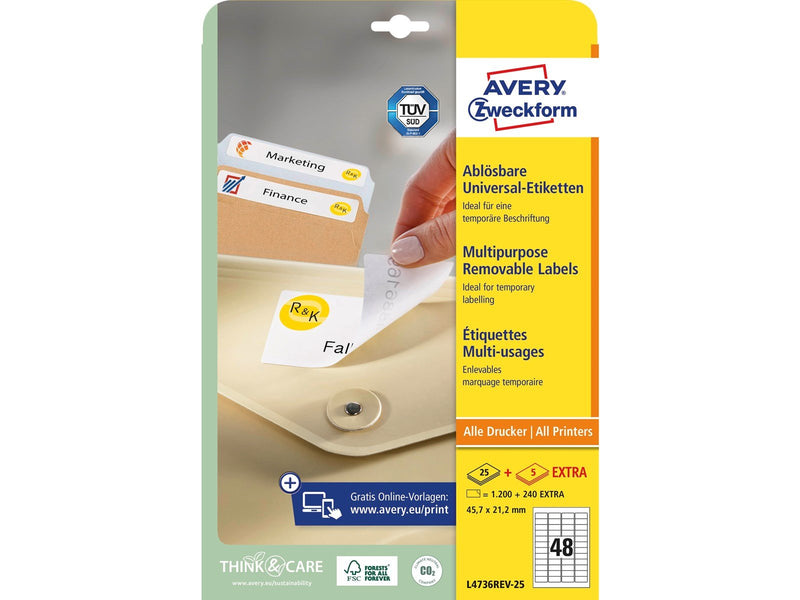 Avery Removable labels white