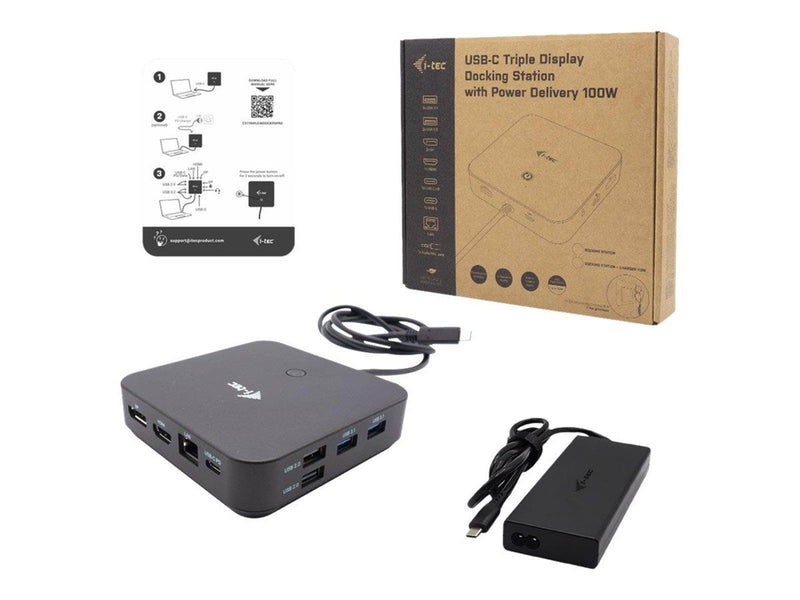 I-Tec - docking station - USB-C / USB4 / Thunderbolt 3 / Thunderbolt 4 - HDMI 2 x DP++ - GigE