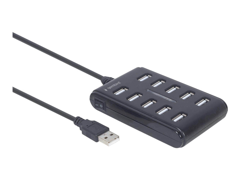 Gembird UHB-U2P10P-01 - hub - 10 ports USB-Hubs - 10 - Schwarz