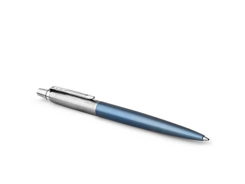 Parker Jotter Kugelschreiber | Waterloo Blue | Mittlere Spitze | Blaue Tinte | Blister-Verpackung