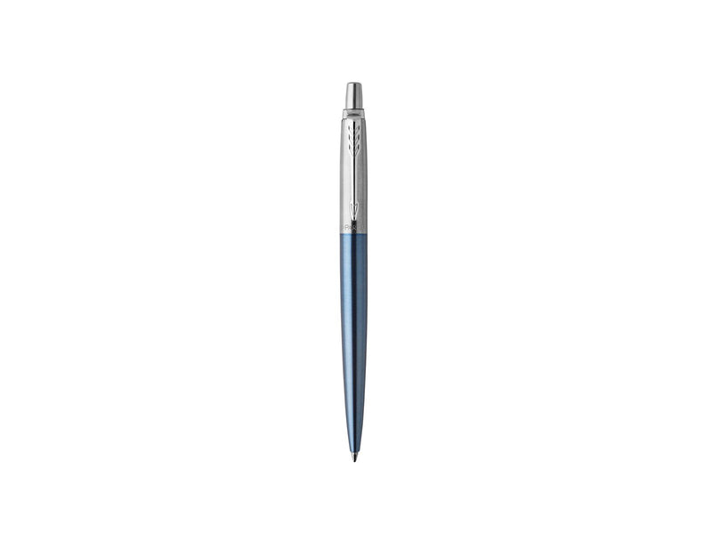 Parker Jotter Kugelschreiber | Waterloo Blue | Mittlere Spitze | Blaue Tinte | Blister-Verpackung