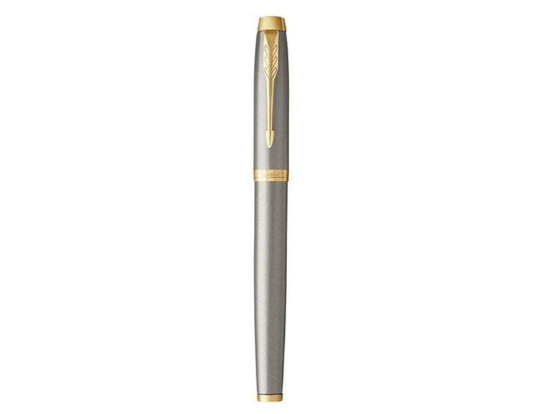 Parker IM Tintenroller | Brushed Metal | feine Schreibspitze | Nachfüllmine mit schwarzer Tinte | Blister-Verpackung