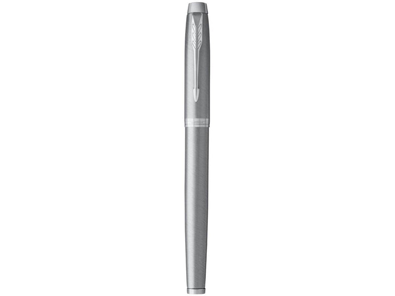 Parker IM Rollerball | Edelstahl mit Chrom-Zierteilen | feine Spitze mit schwarzer Tinte | Geschenkbox