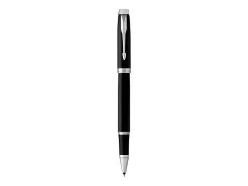 Parker IM Rollerball | Mattschwarz mit Chrom-Zierteilen | feine Spitze mit schwarzer Tinte | Geschenkbox