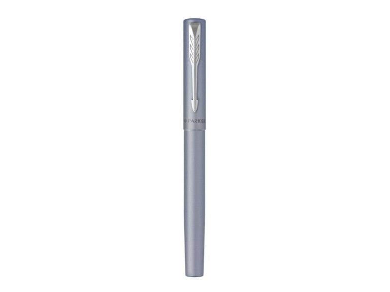 Parker Vector XL Tintenroller | Silberblaue Metallic-Lackierung auf Messing | Feine Schreibspitze mit schwarzer Nachfülltinte |