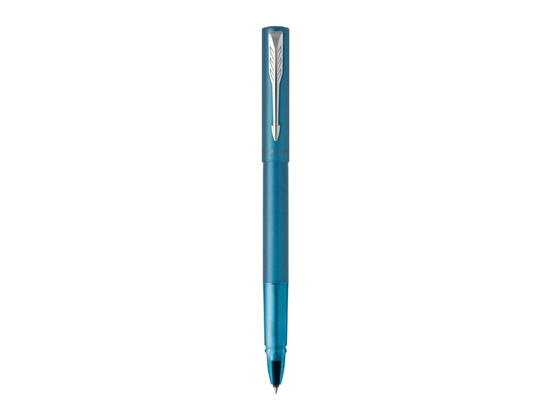 Parker Vector XL Tintenroller | Blaugrüne Metallic-Lackierung auf Messing | Feine Schreibspitze mit schwarzer Nachfülltinte | Ge