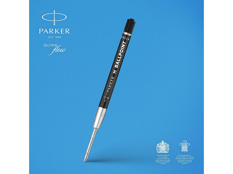 Parker Kugelschreiberminen | mittlere Spitze | schwarze QUINKflow Tinte | 2 Ersatzminen für Kugelschreiber