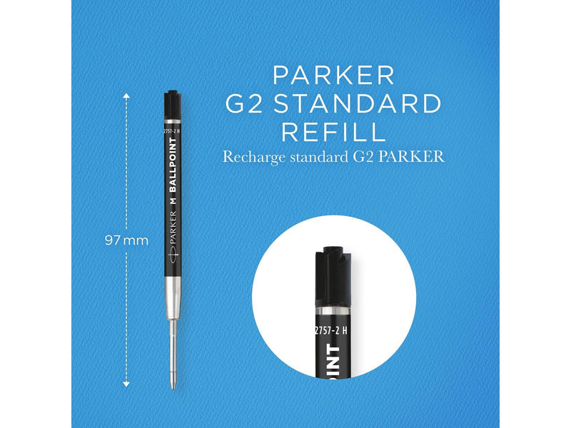 Parker Kugelschreiberminen | mittlere Spitze | schwarze QUINKflow Tinte | 2 Ersatzminen für Kugelschreiber