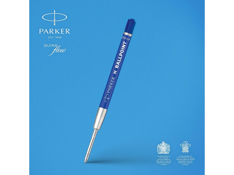 Parker Kugelschreibermine | mittlere Spitze | blaue QUINKflow Tinte | 2 Ersatzmine für Kugelschreiber