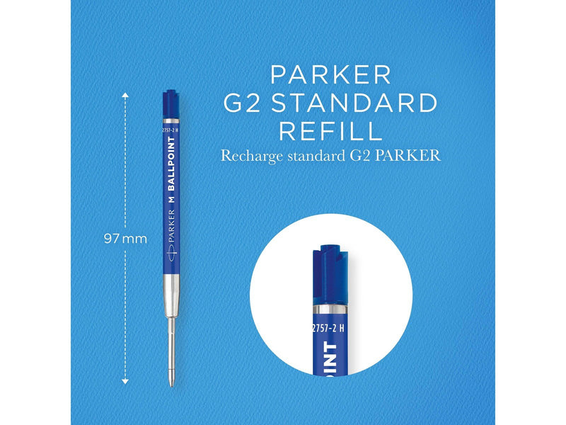 Parker Kugelschreibermine | mittlere Spitze | blaue QUINKflow Tinte | 2 Ersatzmine für Kugelschreiber