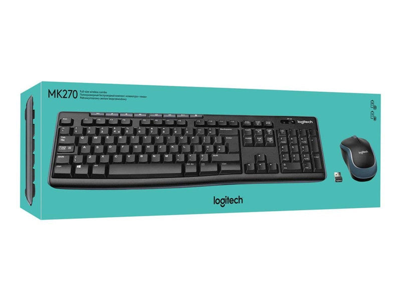 Logitech MK270 Wireless Combo - keyboard and mouse set - French - Tastatur & Maus Set - Französisch - Schwarz