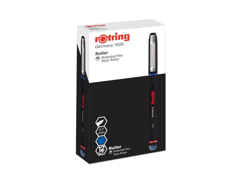 Rotring rOtring Rollerball Tintenroller | feine Spitze (0,7 mm) für saubere Linien | blaue Tinte | 12 Stück