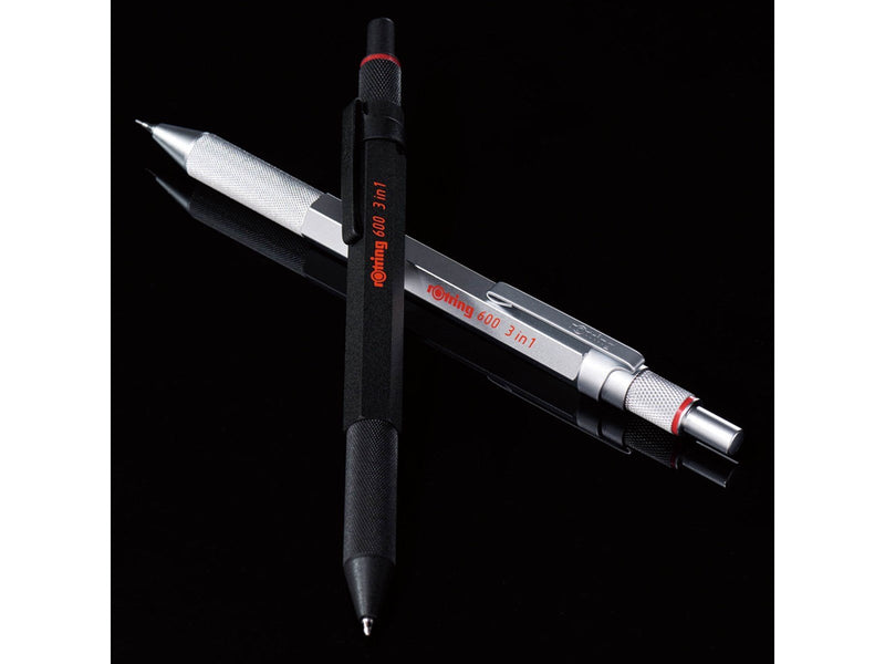 Rotring rOtring 6 3-in-1-Schreibgerät mit Kugelschreiber und Druckbleistift | Kugelschreiber mit 2 feinen Spitzen (schwarze und