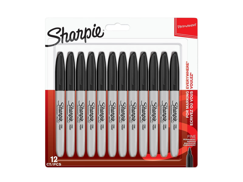 Sharpie Permanent Marker | Marker Stifte mit feiner Spitze | schwarz | 12 Stück Market Set