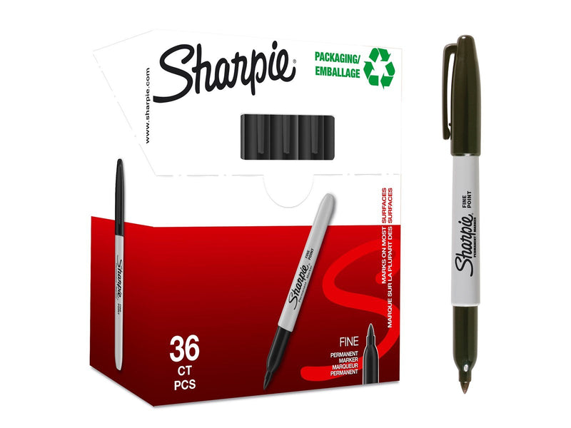 Sharpie Permanent Marker | Marker Stifte mit feiner Spitze | schwarz | 36 Stück Market Set