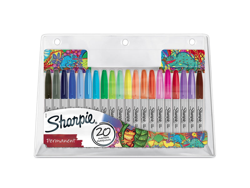 Sharpie Permanent Marker | Marker Stifte mit feiner Spitze | gemischte Farben | 20 Stück Market Set