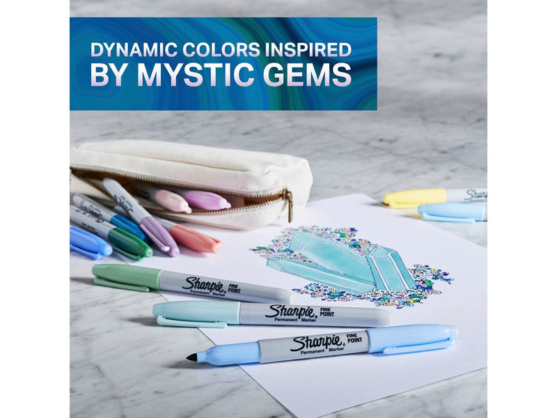 Sharpie Permanentmarker | Mystic Gem Special Edition | Feine Spitze | Verschiedene Farben | 12 Stück