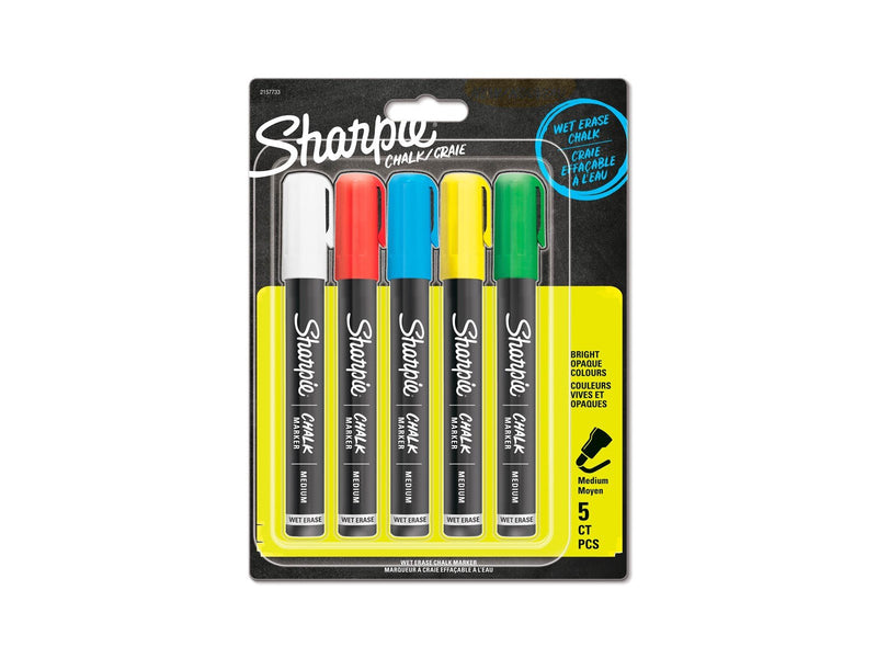 Sharpie Kreidemarker | feucht abwischbare Kreidestifte | farblich sortiert | 5 Stück