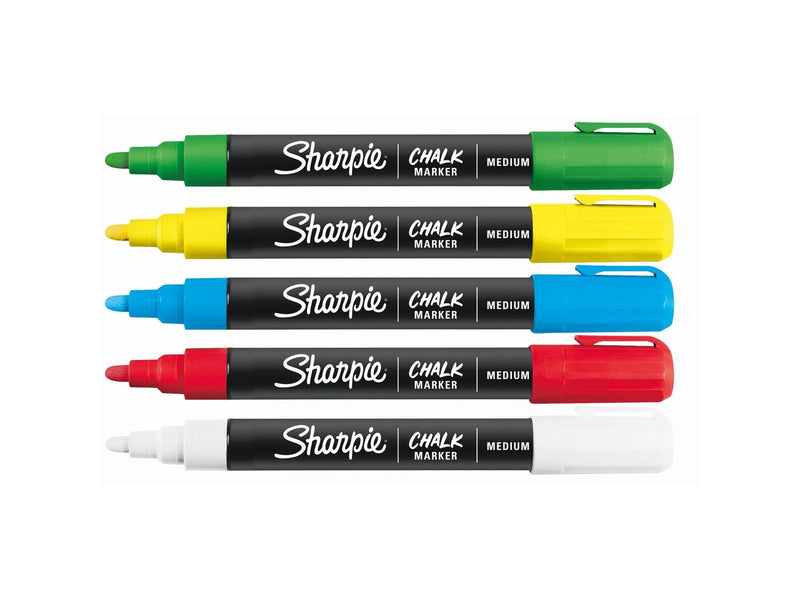 Sharpie Kreidemarker | feucht abwischbare Kreidestifte | farblich sortiert | 5 Stück