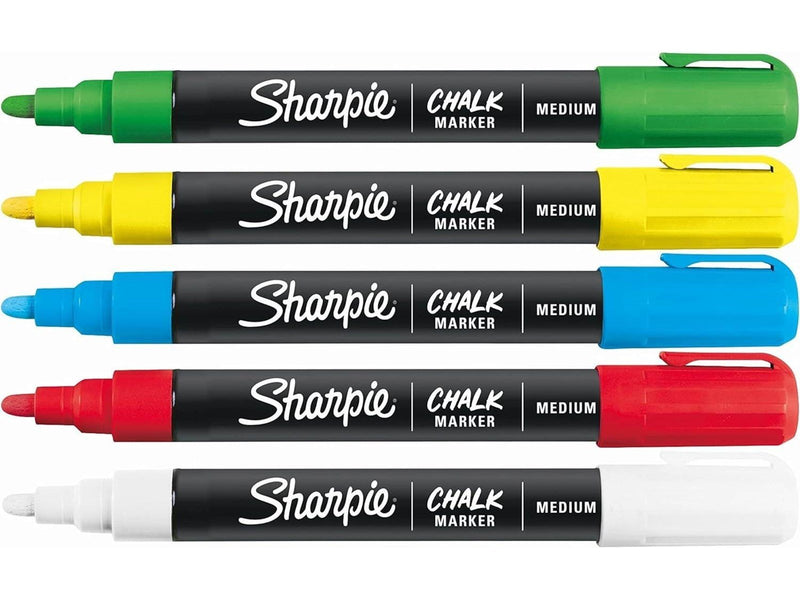 Sharpie Kreidemarker | feucht abwischbare Kreidestifte | farblich sortiert | 5 Stück