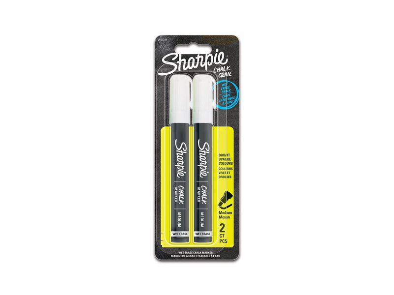 Sharpie Kreidemarker | feucht abwischbare Kreidestifte | weiß | 2 Stück