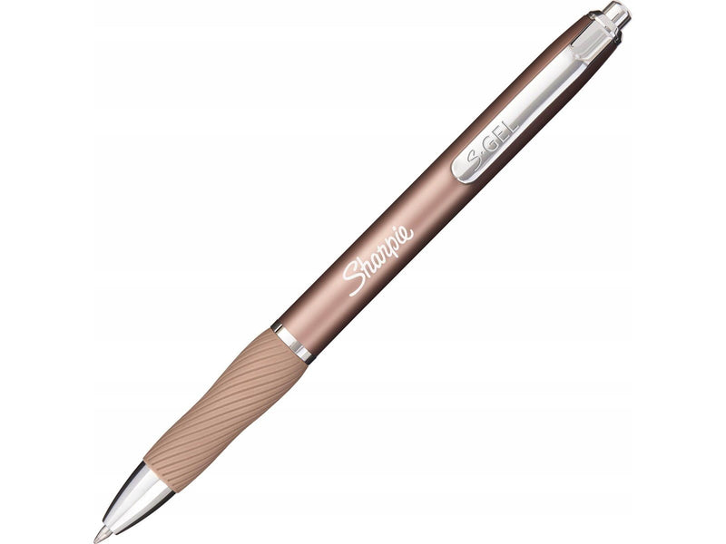 Sharpie S-Gel | Gelschreiber aus Metall | mittlere Spitze (0,7 mm) | Stahlgrau und Rotgold | schwarze Tinte | 2 Gelschreiber und