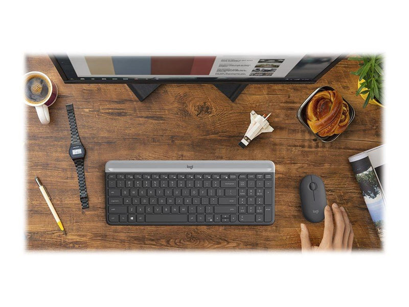 Logitech Slim Wireless Combo MK470 - Tastatur & Maus Set - Tschechisch - Grau