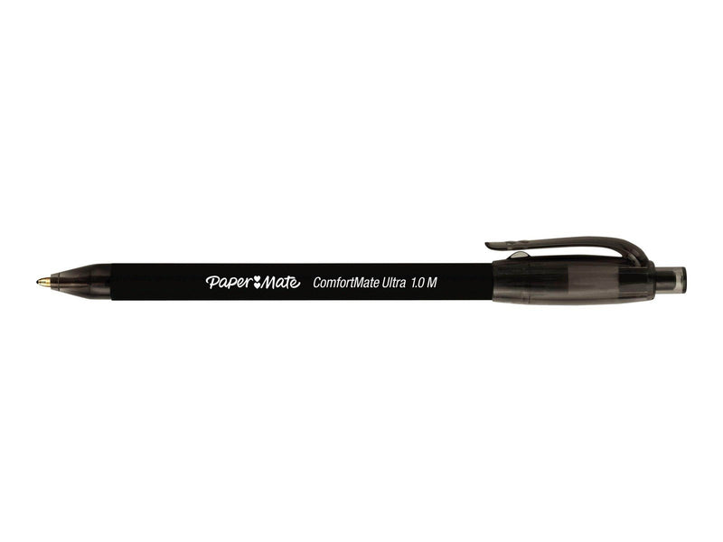 Paper Mate ComfortMate Ultra Druckkugelschreiber | mittlere Schreibspitze (1,0 mm) | schwarz | 4 Stück