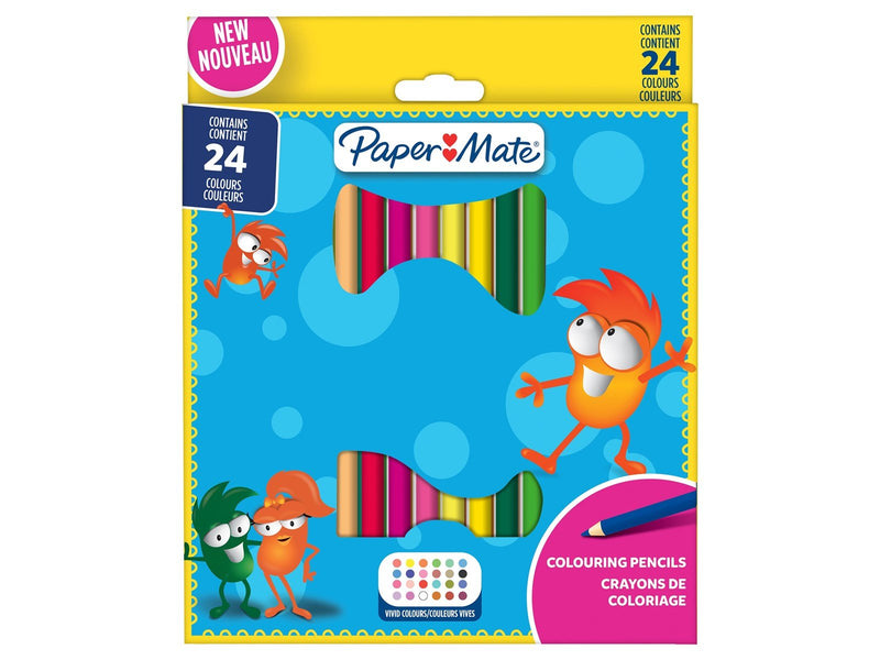 Paper Mate Kinder-Buntstifte | Vorgespitzte Buntstifte | Verschiedene Farben | 24 Zählen