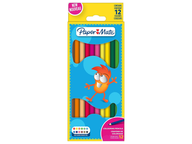 Paper Mate Kinder-Buntstifte | Vorgespitzte Buntstifte | Verschiedene Farben | 12 zählen
