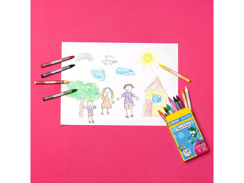 Paper Mate Wachsmalstifte für Kinder | Verschiedene Farben | 16 Wachsmalstifte für Kinder
