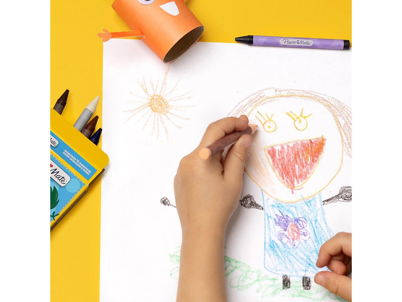 Paper Mate Wachsmalstifte für Kinder | Verschiedene Farben | 16 Wachsmalstifte für Kinder