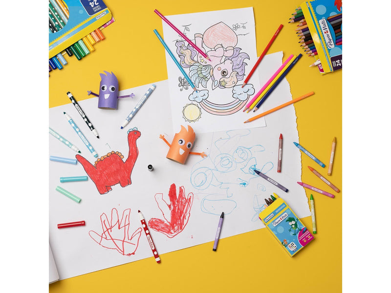 Paper Mate Wachsmalstifte für Kinder | Verschiedene Farben | 16 Wachsmalstifte für Kinder