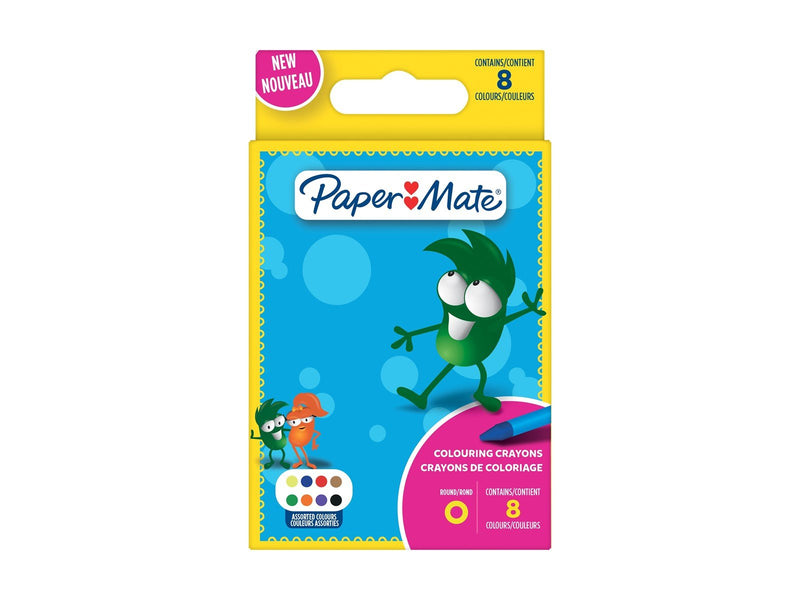 Paper Mate Wachsmalstifte für Kinder | Verschiedene Farben | 8 Wachsmalstifte für Kinder