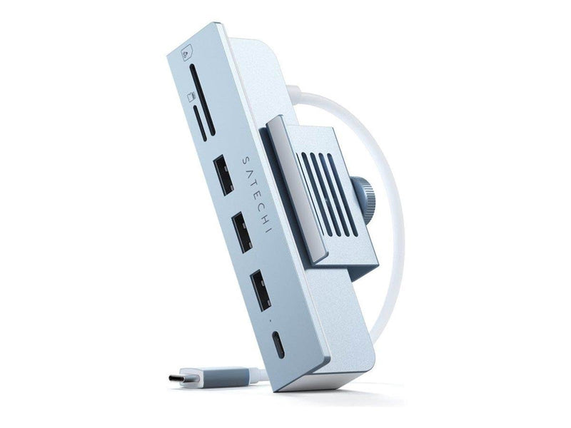Satechi USB-C Clamp Hub for the 24" iMac (2021) - Blue USB-Hubs - USB 3.0 - 4 - Grau