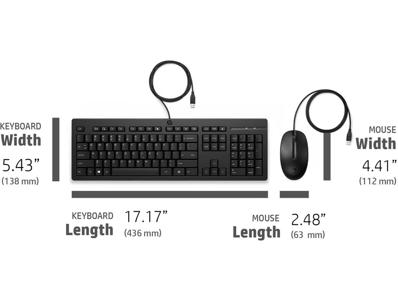 HP 225 - Tastatur & Maus Set - Englisch - Schwarz
