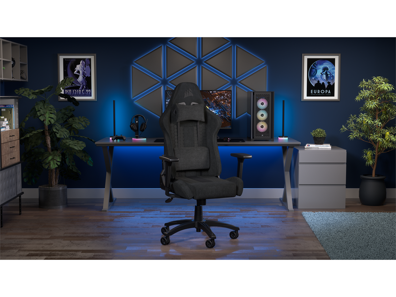Corsair TC100 Relaxed Fabric Gaming Stuhl - Schwarz - Stoff - Bis zu 120 kg
