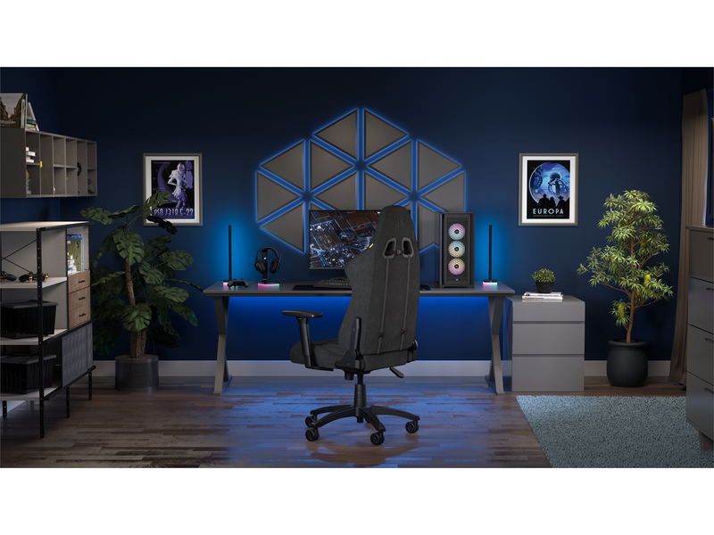 Corsair TC100 Relaxed Fabric Gaming Stuhl - Schwarz - Stoff - Bis zu 120 kg