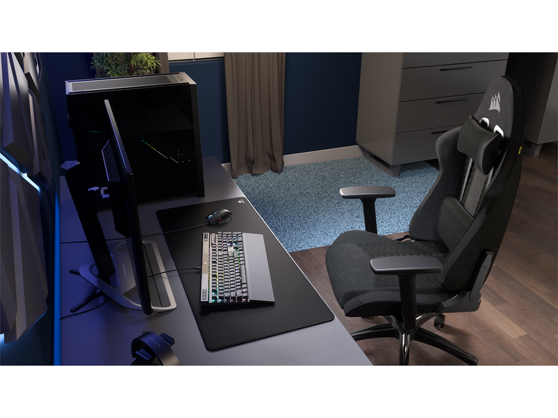 Corsair TC100 Relaxed Fabric Gaming Stuhl - Schwarz - Stoff - Bis zu 120 kg