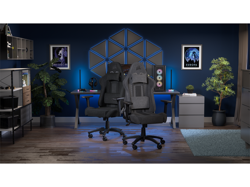 Corsair TC100 Relaxed Fabric Gaming Stuhl - Grau - Stoff - Bis zu 120 kg