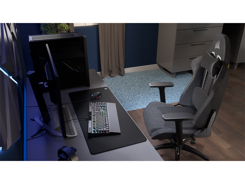 Corsair TC100 Relaxed Fabric Gaming Stuhl - Grau - Stoff - Bis zu 120 kg