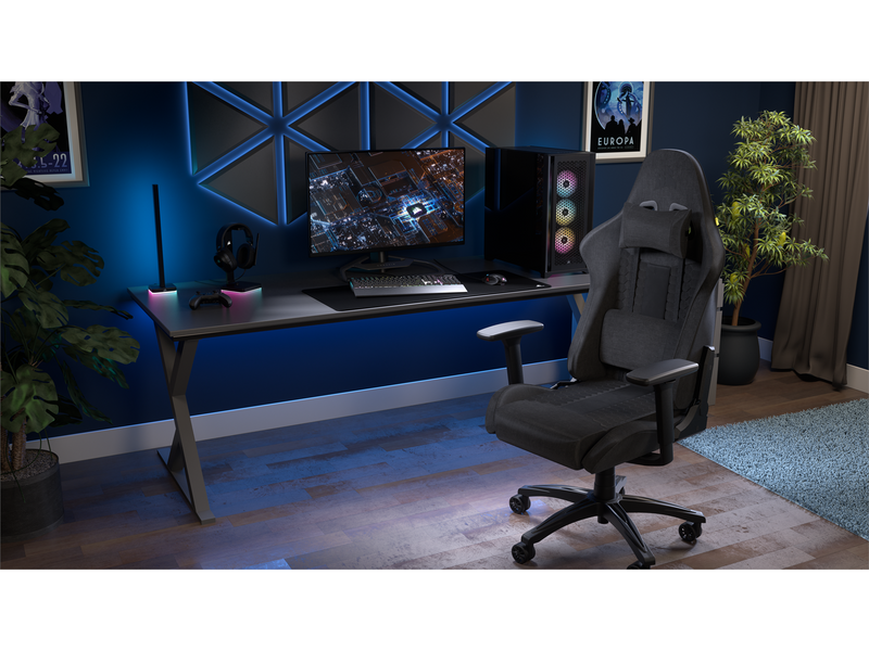 Corsair TC100 Relaxed Fabric Gaming Stuhl - Grau - Stoff - Bis zu 120 kg