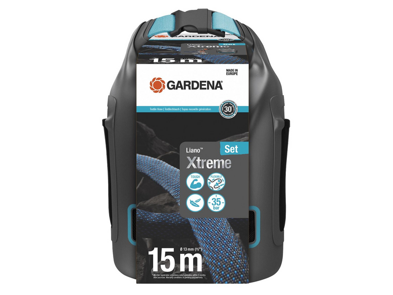 Gardena Textilschlauch Liano™ Xtreme 15 m Set mit Aufbewahrungstasche