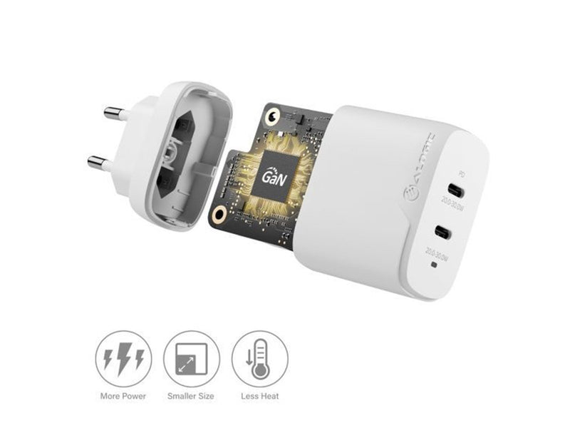 ALOGIC 2X40 Rapid Power 2 Port 40W USB-C GaN Wall Charger