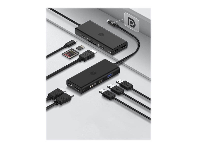 RaidSonic ICY BOX IB-DK4011-CPD - docking station - USB-C 3.2 Gen 1 - 2 x HDMI DP