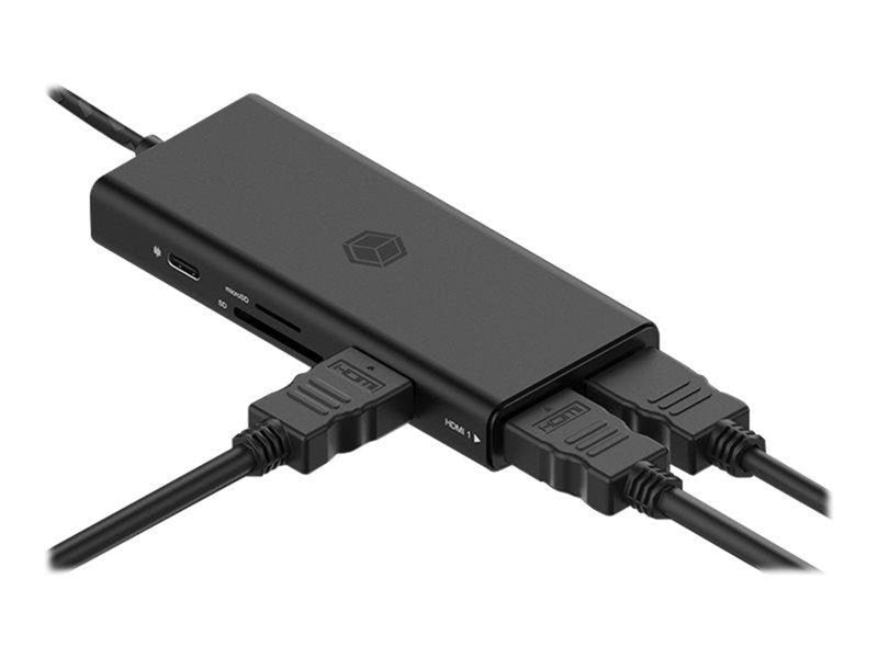 RaidSonic ICY BOX IB-DK4011-CPD - docking station - USB-C 3.2 Gen 1 - 2 x HDMI DP