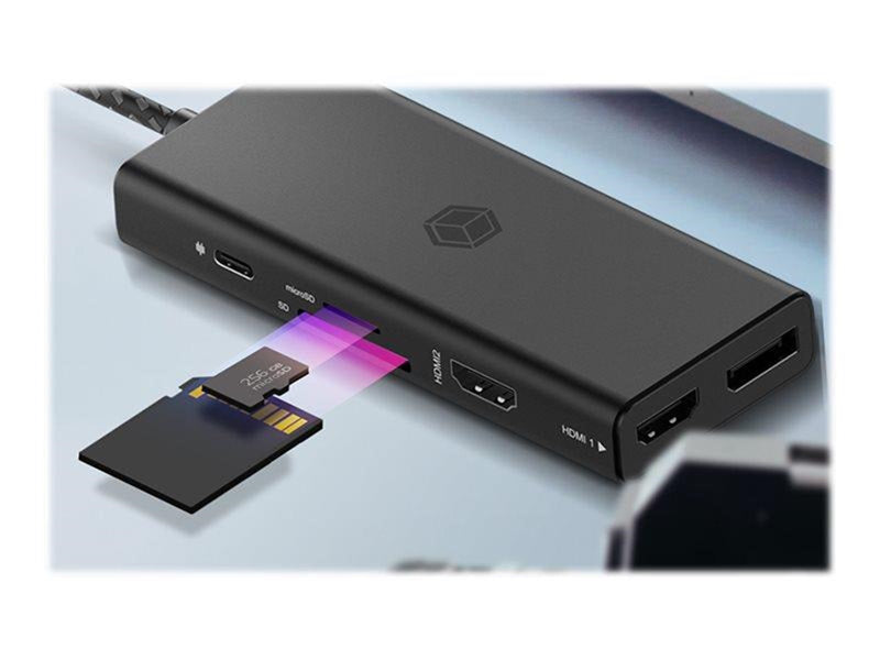 RaidSonic ICY BOX IB-DK4011-CPD - docking station - USB-C 3.2 Gen 1 - 2 x HDMI DP