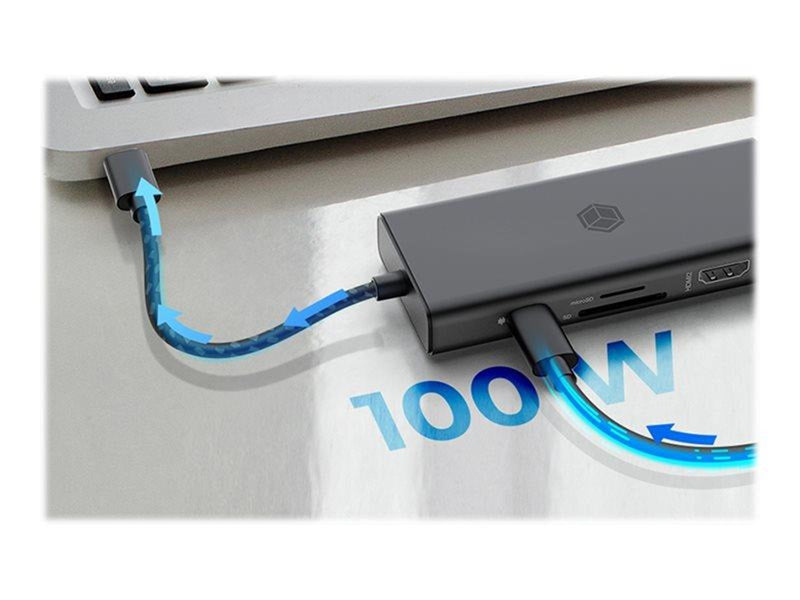 RaidSonic ICY BOX IB-DK4011-CPD - docking station - USB-C 3.2 Gen 1 - 2 x HDMI DP