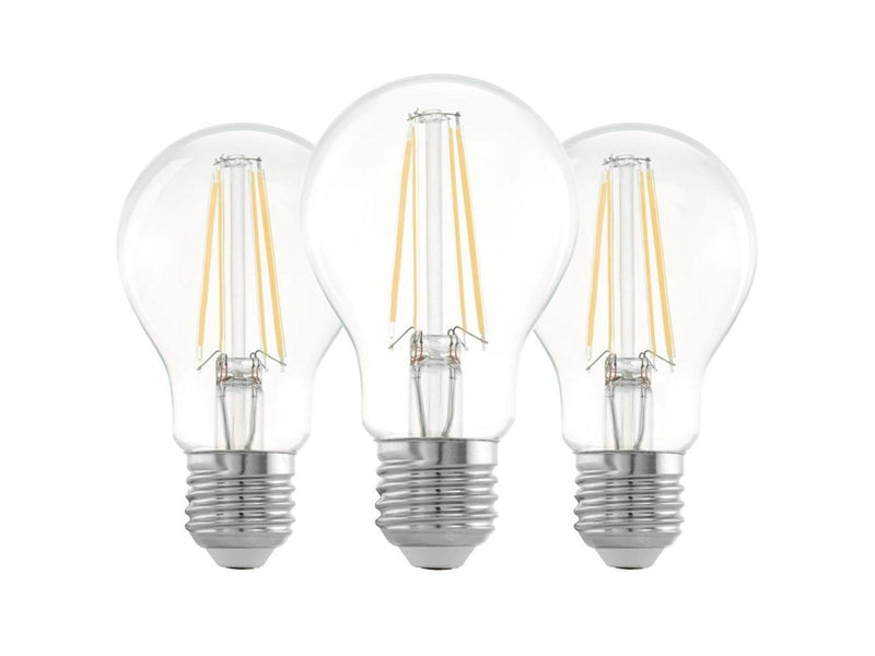 EGLO LED-Lampe A60 Standard 7W/827 806 lumen clear 3-pack E27